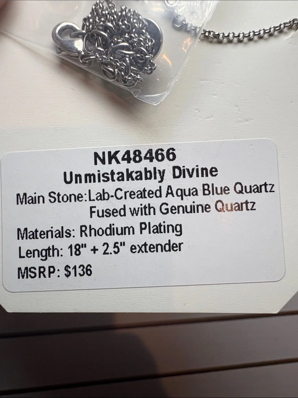 Bomb Party - OG Necklace - Unmistakably Divine - Aqua Blue Quartz - Rhodium